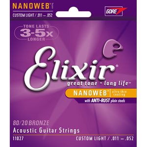 ELIXIR NANOWEB 11027 CUSTOM LIGHT ACOUSTIC 80-20 BRONZE - 11-52