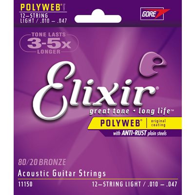 ELIXIR POLYWEB 11050 LIGHT ACOUSTIC 80-20 BRONZE - 12-53 ELIXIR POLYWEB 11050 LIGHT ACOUSTIC 80-20 BRONZE - 12-53