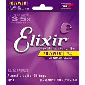 ELIXIR POLYWEB 11050 LIGHT ACOUSTIC 80-20 BRONZE - 12-53