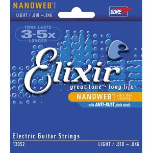 ELIXIR NANOWEB 12052 LIGHT ELECTRIC NICKEL PLATED STEEL - 10-46