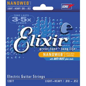 ELIXIR NANOWEB 12077 LIGHT-HEAVY STRINGS ELECTRIC NICKEL PLATED STEEL - 10-52