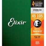 ELIXIR NANOWEB 14777 5-STRING LIGHT, LONG SCALE ELECTRIC BASS STAINLESS STEEL - 45-130