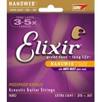 ELIXIR NANOWEB 16002 EXTRA LIGHT ACOUSTIC PHOSPHOR BRONZE - 10-47