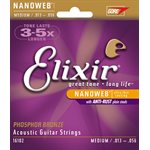 ELIXIR NANOWEB 16102 MEDIUM ACOUSTIC PHOSPHOR BRONZE - 13-56