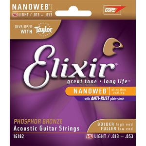 ELIXIR NANOWEB 16182 HD LIGHT ACOUSTIC PHOSPHOR BRONZE - 13-53