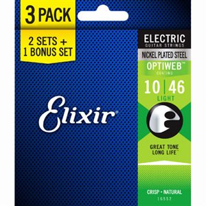 ELIXIR OPTIWEB 16552 LIGHT ELECTRIC NICKEL PLATED STEEL - 10-46 (GET 3 PACKS OF 19052 FOR THE PRICE OF 2)