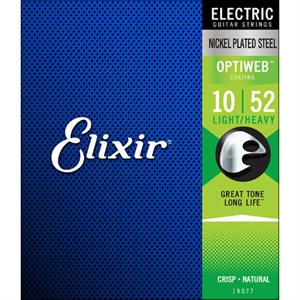 ELIXIR OPTIWEB 19077 LIGHT-HEAVY STRINGS ELECTRIC NICKEL PLATED STEEL - 10-52