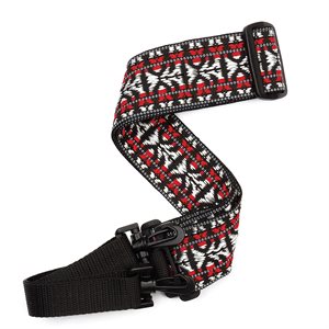 PLANET WAVES 20N00BJ NYLON WOVEN BANJO STRAP, RED AND SILVER HOOTENANNY