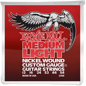 ERNIE BALL 2206 MEDIUM LIGHT NICKEL WOUND W/WOUND G - 12-54