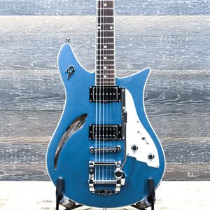 DUESENBERG DOUBLE CAT 6-STRING CATALINA BLUE CHAMBERED ELECTRIC GUITAR W/CASE