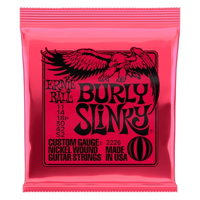 ERNIE BALL 2226 BURLY SLINKY NICKEL WOUND ELECTRIC GUITAR STRINGS - 11-52 GAUGE