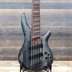 IBANEZ SRFF806 SOUNDGEAR SERIES BLACK STAINED MULTI-SCALE ELECTRIC BASS AVEC ÉTUI RIGIDE