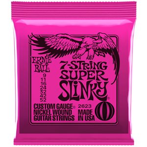 ERNIE BALL 2623 SUPER SLINKY 7-STRING NICKEL WOUND - 9-52