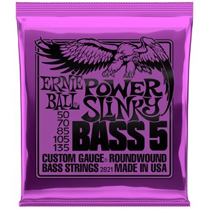 ERNIE BALL 2821 POWER SLINKY 5-STRING NICKEL WOUND - 50-135