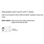 GENELEC 8000-422W AJUSTABLE WALL MOUNT T-PLATE FITS 8000 SERIES, WHITE