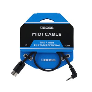 BOSS BMIDI-1-35 3.5mm TRS / 5-Pin DIN Connecting Cable 1ft