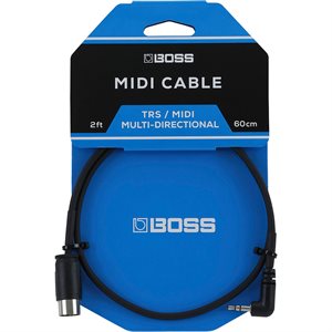 BOSS BMIDI-2-35 3.5mm TRS / 5-Pin DIN Connecting Cable – 2ft