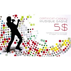 CERTIFICAT-CADEAU $5 EN MAGASIN