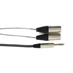 DIGIFLEX CIN-1S-2MX-3 INSERT CABLE 1/4 TRS TO 2X XLR M, 3 FOOT