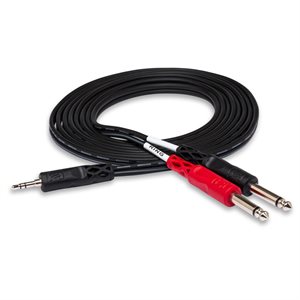 HOSA CMP-153 STEREO BREAKOUT 3.5 MM TRS À DUAL 1/4 IN TS, 3 PIEDS