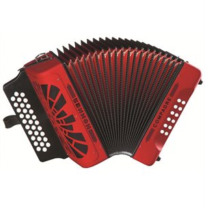 HOHNER COMPADRE G/C/F KEY RED AVEC ÉTUI SOUPLE