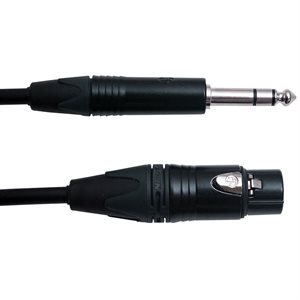 DIGIFLEX CXFS-3-BLACK XLRF TO 1/4 TRS, 3 PIEDS