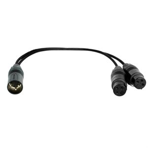 DIGIFLEX CY-1MX-2FX-1 SPLITTER CABLE 1X XLRM TO 2X XLRF, 1 FOOT