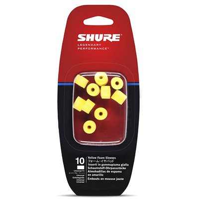 SHURE EAYLF1-10 FOAM SLEEVES 5 PAIRES (JAUNE)