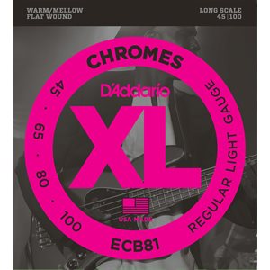 D'ADDARIO ECB81 CHROMES BASS, LIGHT, 45-100, LONG SCALE