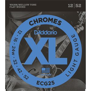D'ADDARIO ECG25 CHROMES FLAT WOUND, LIGHT, 12-52