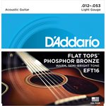 D'ADDARIO EFT16 PHOSPHOR BRONZE FLAT TOPS, LIGHT, 12-53