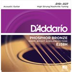 D'ADDARIO EJ38H PHOSPHOR BRONZE, HIGH STRUNG/NASHVILLE TUNING, 10-27