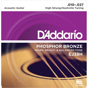 D'ADDARIO EJ38H PHOSPHOR BRONZE, HIGH STRUNG/NASHVILLE TUNING, 10-27