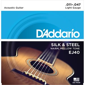 D'ADDARIO EJ40 SILK & STEEL FOLK GUITAR, 11-47