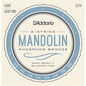 D'ADDARIO EJ73 MANDOLIN, PHOSPHOR BRONZE, LIGHT, 10-38