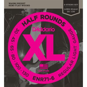 D'ADDARIO ENR71-6 HALF ROUNDS BASS, REGULAR LIGHT, 30-130, LONG SCALE