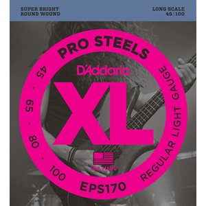 D'ADDARIO EPS170 PROSTEELS BASS, LIGHT, 45-100, LONG SCALE