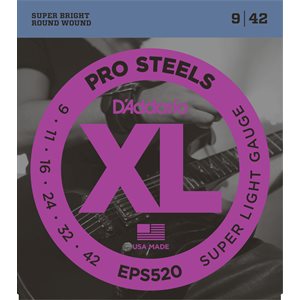 D'ADDARIO EPS520 PROSTEELS, SUPER LIGHT, 09-42