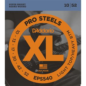 D'ADDARIO EPS540 PROSTEELS, LIGHT TOP/HEAVY BOTTOM, 10-52