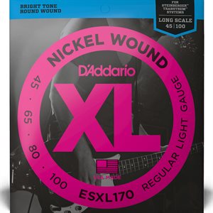 D'ADDARIO ESXL170 DOUBLE BALL END LIGHT / LONG SCALE SET, 45-100 (STEINBERGER)