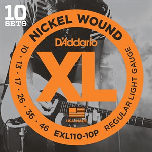 D'ADDARIO EXL110-10P NICKEL WOUND, REGULAR LIGHT, 10-46 - 10 PACKS