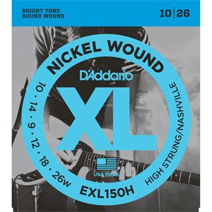D'ADDARIO EXL150H NICKEL WOUND ELECTRIC GUITAR STRINGS, HIGH-STRUNG/NASHVILLE TUNING, 10-26