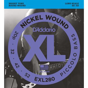 D'ADDARIO EXL280 NICKEL WOUND PICCOLO BASS, 20-52, LONG SCALE
