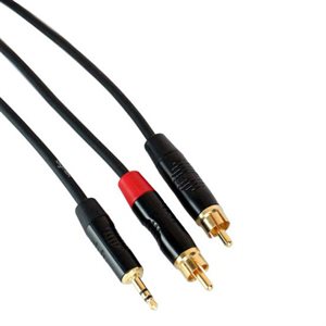 DIGIFLEX HIN-1K-2RB-6 1/8 MINI TRS TO 2X RCA HIN 1K2R PERFORMANCE SERIES INSERT CABLES, 6 FOOT