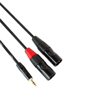 DIGIFLEX HIN-1K-2XMB-3 1/8 MINI TRS TO 2X XLR M HIN 1K2X PERFORMANCE SERIES INSERT CABLES, 3 FOOT