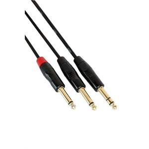 DIGIFLEX HIN-1S-2P-10 1/4 TRS TO 2X 1/4 MONO HIN 1S2P PERFORMANCE SERIES INSERT CABLES, 10 FOOT
