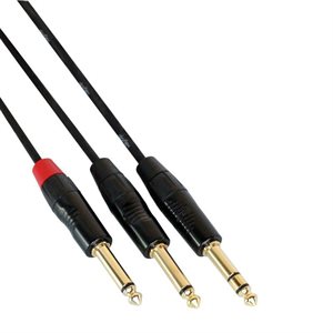 DIGIFLEX HIN-1S-2P-3 1/4 TRS TO 2X 1/4 MONO HIN 1S2P PERFORMANCE SERIES INSERT CABLES, 3 FOOT