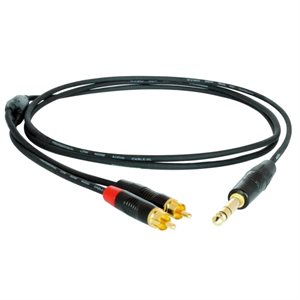 DIGIFLEX HIN-1S-2R-10 INSERT CABLE 1/4 TRS À 2X RCA, 10 PIEDS