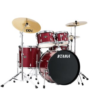 TAMA IMPERIALSTAR WRAP 5 MORCEAUX SHELL PACK COLOR CPM IE58C-CPM 18-10-12-14-14 AVEC HARDWARE PACK, MEINL HCS CYMBAL PACK ET THRONE