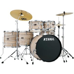 TAMA IMPERIALSTAR WRAP 6 MORCEAUX SHELL PACK COLOR NZW IE62C-NZW 22-10-8-14-16-14 AVEC HARDWARE PACK, MEINL HCS CYMBAL PACK ET THRONE